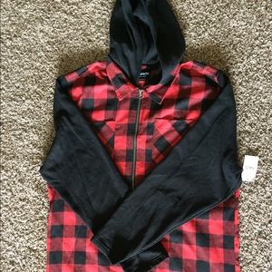 Men's carbon hoodies NWT plaid
